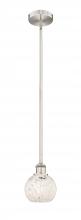 Innovation Lighting 616-1S-SN-G1216-6WM - White Mouchette - 1 Light - 6 inch - Brushed Satin Nickel - Stem Hung - Mini Pendant