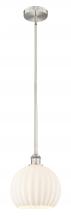 Innovation Lighting 616-1S-SN-G1217-10WV - White Venetian - 1 Light - 10 inch - Brushed Satin Nickel - Stem Hung - Mini Pendant