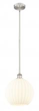 Innovation Lighting 616-1S-SN-G1217-12WV - White Venetian - 1 Light - 12 inch - Brushed Satin Nickel - Stem Hung - Mini Pendant
