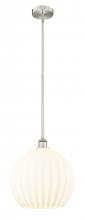 Innovation Lighting 616-1S-SN-G1217-14WV - White Venetian - 1 Light - 14 inch - Brushed Satin Nickel - Stem Hung - Pendant