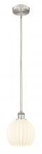 Innovation Lighting 616-1S-SN-G1217-8WV - White Venetian - 1 Light - 8 inch - Brushed Satin Nickel - Stem Hung - Mini Pendant