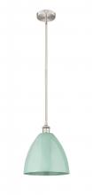 Innovations Lighting 616-1S-SN-MBD-12-SF-LED - Plymouth - 1 Light - 12 inch - Brushed Satin Nickel - Cord hung - Mini Pendant