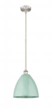 Innovation Lighting 616-1S-SN-MBD-12-SF-LED - Plymouth - 1 Light - 12 inch - Brushed Satin Nickel - Cord hung - Mini Pendant