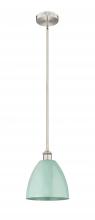 Innovation Lighting 616-1S-SN-MBD-9-SF-LED - Plymouth - 1 Light - 9 inch - Brushed Satin Nickel - Cord hung - Mini Pendant