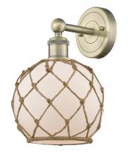 Innovation Lighting 616-1W-AB-G121-8RB - Farmhouse Rope - 1 Light - 8 inch - Antique Brass - Sconce
