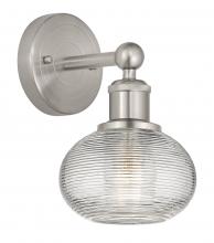 Innovation Lighting 616-1W-SN-G555-6CL - Ithaca - 1 Light - 6 inch - Brushed Satin Nickel - Sconce