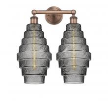 Innovation Lighting 616-2W-AC-G673-8 - Cascade - 2 Light - 17 inch - Antique Copper - Bath Vanity Light