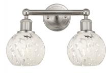 Innovation Lighting 616-2W-SN-G1216-6WM - White Mouchette - 2 Light - 15 inch - Brushed Satin Nickel - Bath Vanity Light