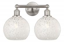 Innovation Lighting 616-2W-SN-G1216-8WM - White Mouchette - 2 Light - 17 inch - Satin Nickel - Bath Vanity Light