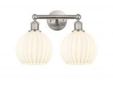 Innovation Lighting 616-2W-SN-G1217-8WV - White Venetian - 2 Light - 17 inch - Satin Nickel - Bath Vanity Light