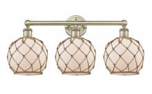 Innovation Lighting 616-3W-AB-G121-8RB - Farmhouse Rope - 3 Light - 26 inch - Antique Brass - Bath Vanity Light