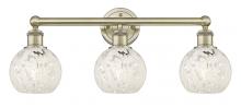 Innovation Lighting 616-3W-AB-G1216-6WM - White Mouchette - 3 Light - 24 inch - Antique Brass - Bath Vanity Light