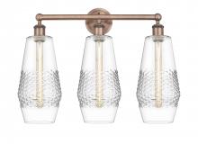 Innovation Lighting 616-3W-AC-G682-7 - Windham - 3 Light - 25 inch - Antique Copper - Bath Vanity Light