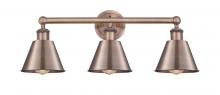 Innovation Lighting 616-3W-AC-M8-AC - Smithfield - 3 Light - 25 inch - Antique Copper - Bath Vanity Light