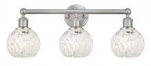 Innovation Lighting 616-3W-SN-G1216-6WM - White Mouchette - 3 Light - 24 inch - Brushed Satin Nickel - Bath Vanity Light