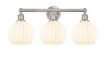 Innovation Lighting 616-3W-SN-G1217-8WV - White Venetian - 3 Light - 26 inch - Satin Nickel - Bath Vanity Light