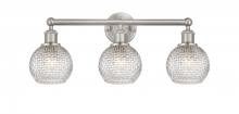 Innovation Lighting 616-3W-SN-G122C-6CL - Athens - 3 Light - 24 inch - Brushed Satin Nickel - Bath Vanity Light