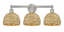 Innovation Lighting 616-3W-SN-RBD-8-NAT - Woven Rattan - 3 Light - 26 inch - Brushed Satin Nickel - Bath Vanity Light