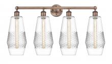 Innovation Lighting 616-4W-AC-G682-7 - Windham - 4 Light - 34 inch - Antique Copper - Bath Vanity Light