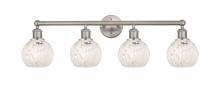 Innovation Lighting 616-4W-SN-G1216-6WM - White Mouchette - 4 Light - 33 inch - Brushed Satin Nickel - Bath Vanity Light