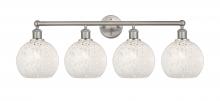 Innovation Lighting 616-4W-SN-G1216-8WM - White Mouchette - 4 Light - 35 inch - Satin Nickel - Bath Vanity Light