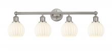Innovation Lighting 616-4W-SN-G1217-6WV - White Venetian - 4 Light - 33 inch - Brushed Satin Nickel - Bath Vanity Light