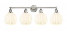 Innovation Lighting 616-4W-SN-G1217-8WV - White Venetian - 4 Light - 35 inch - Satin Nickel - Bath Vanity Light