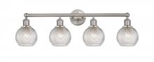 Innovation Lighting 616-4W-SN-G122C-6CL - Athens - 4 Light - 33 inch - Brushed Satin Nickel - Bath Vanity Light