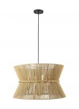 Innovation Lighting 682-4P-BK-28NT - Coventry - 4 Light - 28 inch - Natural Coventry Rope - Cord hung - Pendant