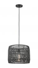 Innovation Lighting 684-1P-BK-14NT - Elwood - 1 Light - 14 inch - Matte Black Elwood Rope - Cord hung - Pendant