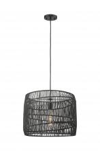 Innovation Lighting 684-1P-BK-18NT - Elwood - 1 Light - 18 inch - Matte Black Elwood Rope - Cord hung - Pendant