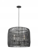 Innovation Lighting 684-3P-BK-24NT - Elwood - 3 Light - 24 inch - Matte Black Elwood Rope - Cord hung - Pendant