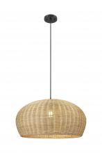 Innovation Lighting 685-1P-BK-22NT - Oasis - 1 Light - 22 inch - Natural Oasis Rattan - Cord hung - Pendant