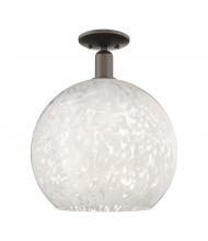 Innovation Lighting 716-1C-OB-G1216-14WM - White Mouchette - 1 Light - 14 inch - Oil Rubbed Bronze - Semi-Flush Mount