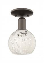 Innovation Lighting 716-1C-OB-G1216-6WM - White Mouchette - 1 Light - 6 inch - Oil Rubbed Bronze - Semi-Flush Mount