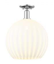 Innovation Lighting 716-1C-PC-G1217-14WV - White Venetian - 1 Light - 14 inch - Polished Chrome - Semi-Flush Mount