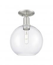 Innovation Lighting 716-1C-SN-G122-10 - Athens - 1 Light - 10 inch - Brushed Satin Nickel - Semi-Flush Mount