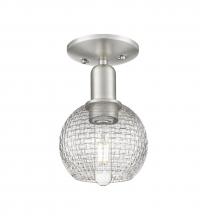 Innovation Lighting 716-1C-SN-G122C-6CL - Athens - 1 Light - 6 inch - Brushed Satin Nickel - Semi-Flush Mount