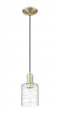 Innovation Lighting 716-1P-AB-G1113 - Cobbleskill - 1 Light - 5 inch - Antique Brass - Cord hung - Mini Pendant