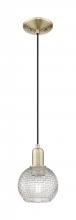 Innovation Lighting 716-1P-AB-G122C-6CL - Athens - 1 Light - 6 inch - Antique Brass - Cord hung - Mini Pendant