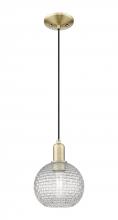 Innovation Lighting 716-1P-AB-G122C-8CL - Athens - 1 Light - 8 inch - Antique Brass - Cord hung - Mini Pendant