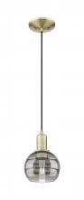 Innovation Lighting 716-1P-AB-G556-6SM - Rochester - 1 Light - 6 inch - Antique Brass - Cord hung - Mini Pendant