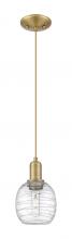 Innovation Lighting 716-1P-BB-G1013 - Belfast - 1 Light - 6 inch - Brushed Brass - Cord hung - Mini Pendant