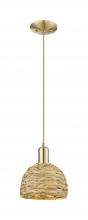 Innovation Lighting 716-1P-CB-RBD-8-NAT - Woven Rattan - 1 Light - 8 inch - Champagne Bronze - Cord hung - Mini Pendant
