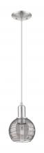 Innovation Lighting 716-1P-SN-G1213-6SM - Athens Deco Swirl - 1 Light - 6 inch - Brushed Satin Nickel - Cord hung - Mini Pendant