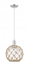 Innovation Lighting 716-1P-SN-G122-10RB - Farmhouse Rope - 1 Light - 10 inch - Brushed Satin Nickel - Cord hung - Mini Pendant