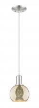 Innovation Lighting 716-1P-SN-G128-6 - Athens - 1 Light - 6 inch - Brushed Satin Nickel - Cord hung - Mini Pendant
