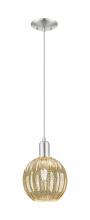 Innovation Lighting 716-1P-SN-G458-7ME - Preston - 1 Light - 6 inch - Brushed Satin Nickel - Cord hung - Mini Pendant