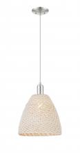 Innovation Lighting 716-1P-SN-NBD-12-NAT - Bristol Natural - 1 Light - 6 inch - Brushed Satin Nickel - Cord hung - Mini Pendant