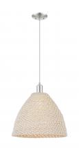 Innovation Lighting 716-1P-SN-NBD-16-NAT - Bristol Natural - 1 Light - 6 inch - Brushed Satin Nickel - Cord hung - Mini Pendant
